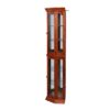 Corner Curio Cabinet With Lights, Adjustable Tempered Glass Shelves, Mirrored Back, Display Cabinet (E26 Light Bulb Not Included) - Light Walnut - Image 8