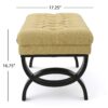 Hilton - Ottoman Bench With Button - Tufted Diamond Stitching - Yellow - Image 6