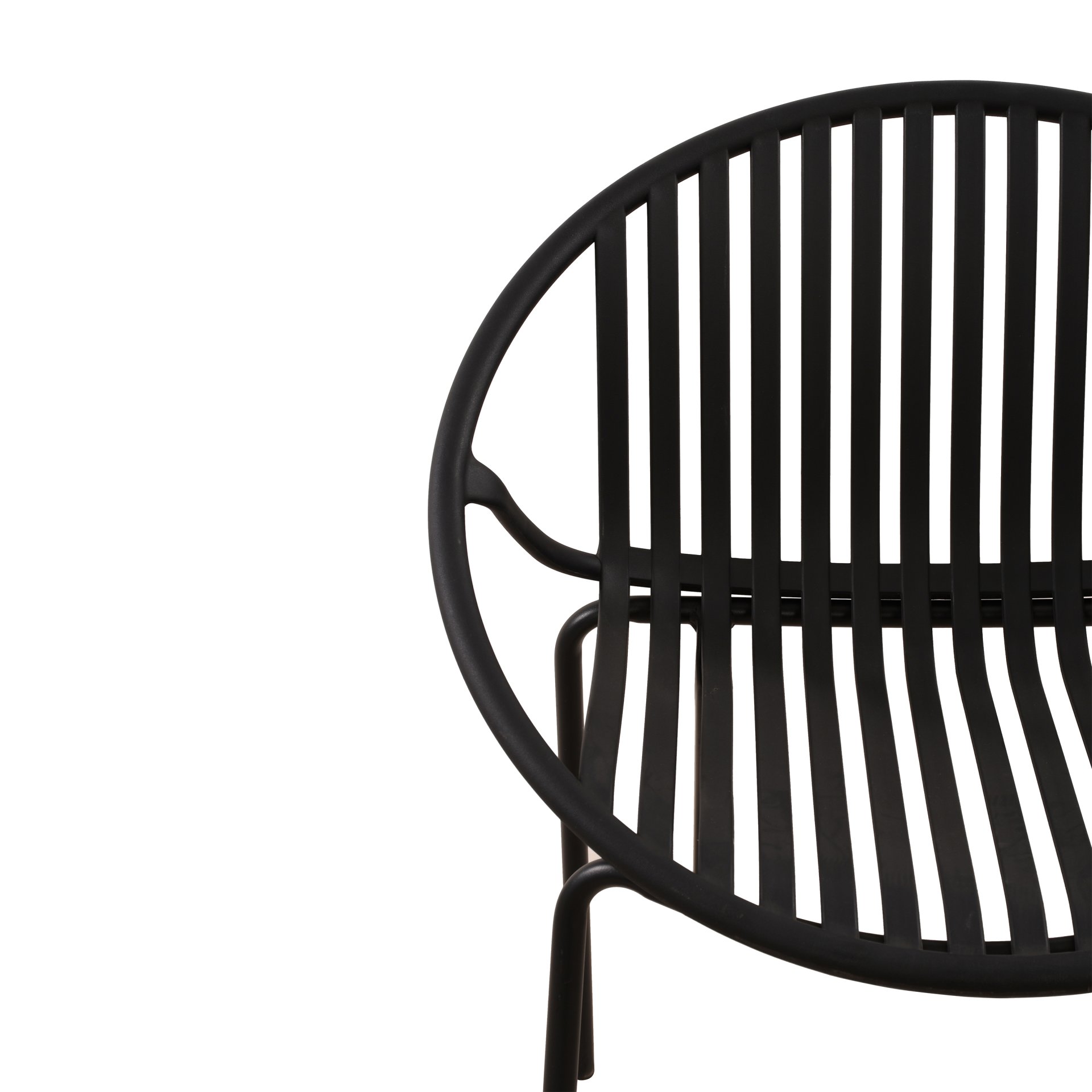 Modern Simple Art Style Patio Dining Chairs With Breathable Design, Metal Legs And Plastic Backrest (Set of 2) - Black - Image 15