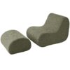 Curved Lounge Chair With Ottoman And High Resilience Foam - Green - Image 4
