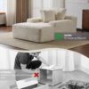 Oversized Chaise Lounge Chair Cozy Cloud Couch, Plush Corduroy Upholstered Sleeper Sofa Daybed With 3 Throw Pillows And Wide Armrest For Living Room - White - Image 8