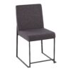 Fuji - Contemporary High Back Dining Chair (Set of 2) - Black / Charcoal - Image 2