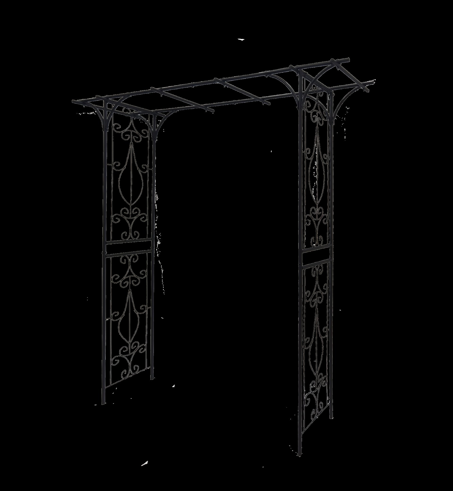 Metal Garden Arch Climbing Plants Support Rose Arch Outdoor - Black - Image 11