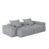 Modern Oversized Modular Sectional Sofa With 2 Chaise Lounge And 2 Armrest, Sparkling Chenille Fabric Soft Cushion Sofa With 4 Pillows, 4 Pieces Diy Combination Tufted Sofa, No Assembly Required - Gray - Image 17