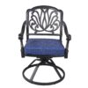 Patio Outdoor Aluminum Dining Swivel Rocker Chairs With Cushion (Set of 2) - Navy Blue - Image 7