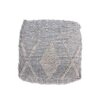 Diamond - Handcrafted Faux Yarn Pouf - Ivory / Gray - Image 5