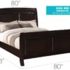 King Bed Transitional - Rich Cappuccino - Image 2