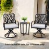 Outdoor Patio Swivel Rocker With Outdoor Grade Sunbrella Cushions, Branch Like Backrest (Set of 2) - Bourbon Brown - Image 4