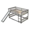 Full Over Full Bunk Bed With Slide And Ladder - Gray - Image 8