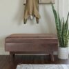 Owen - Small Rectangular Storage Ottoman - Distressed Chestnut Brown - Image 6