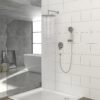 Dual Shower Head System With Rain Shower And Handheld, Wall Mounted, 10" Round Design - Brushed Nickel - Image 2