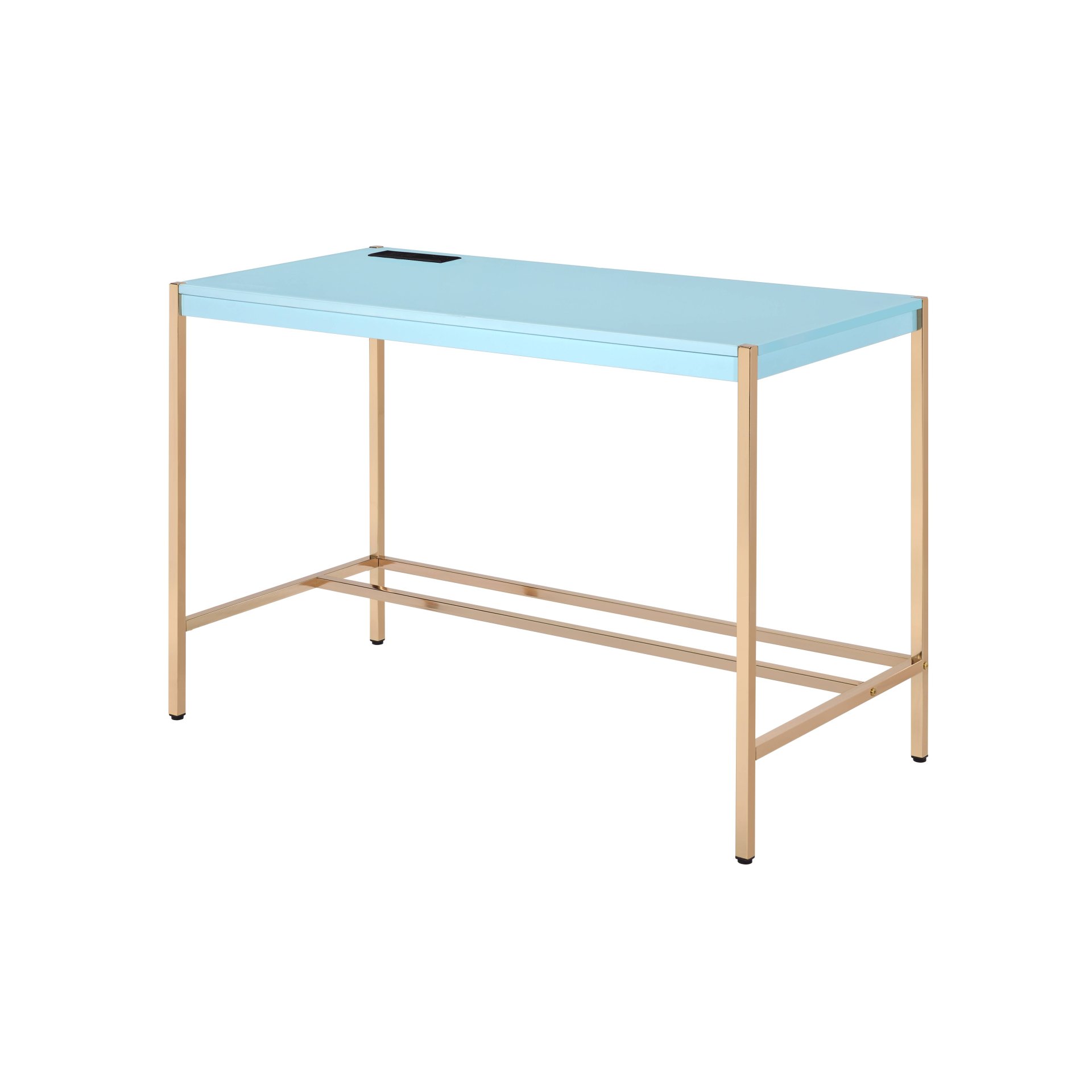 Midriaks - Writing Desk With USB - Gold / Light Blue - Image 6
