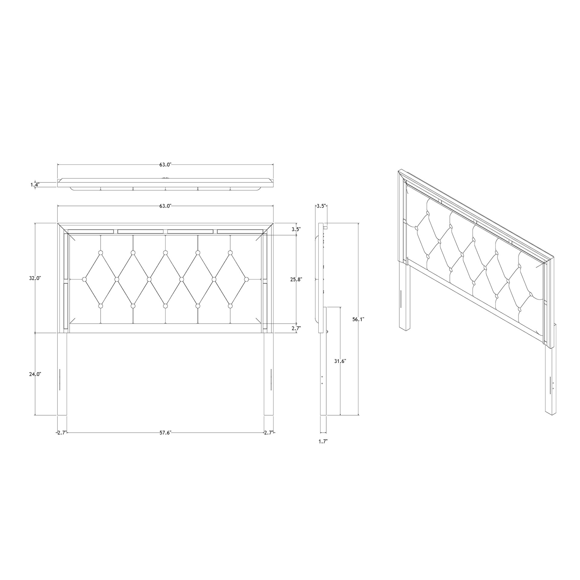 Chloe - Queen Bed - Gemstone Silver - Image 3