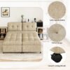 Versatile Sofa Bed Modular Sofa Free Combined Sofa With 2 Storage Racks - Brown - Image 7