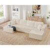 Modern Minimalist U - Shape Modular Sectional Sofa Sleeper - Beige - Image 2