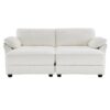 Free Combination Modular Convertible Sectional Sofa Bed Set, 4 Seat Upholstered Sleeper Corner Couch, Deep Seat Loveseat With Ottoman - White - Image 23