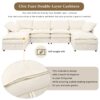 Versatile 6 Piece Modular Sofa Bed With Storage, Stylish Faux Double Layer Cushions, Comfortable & Durable Design, Perfect For Any Living Space - Beige - Image 7