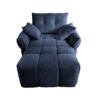 Modern Ergonomic Single Seater Sofa With Ottoman, High Resilience Support - Blue - Image 8