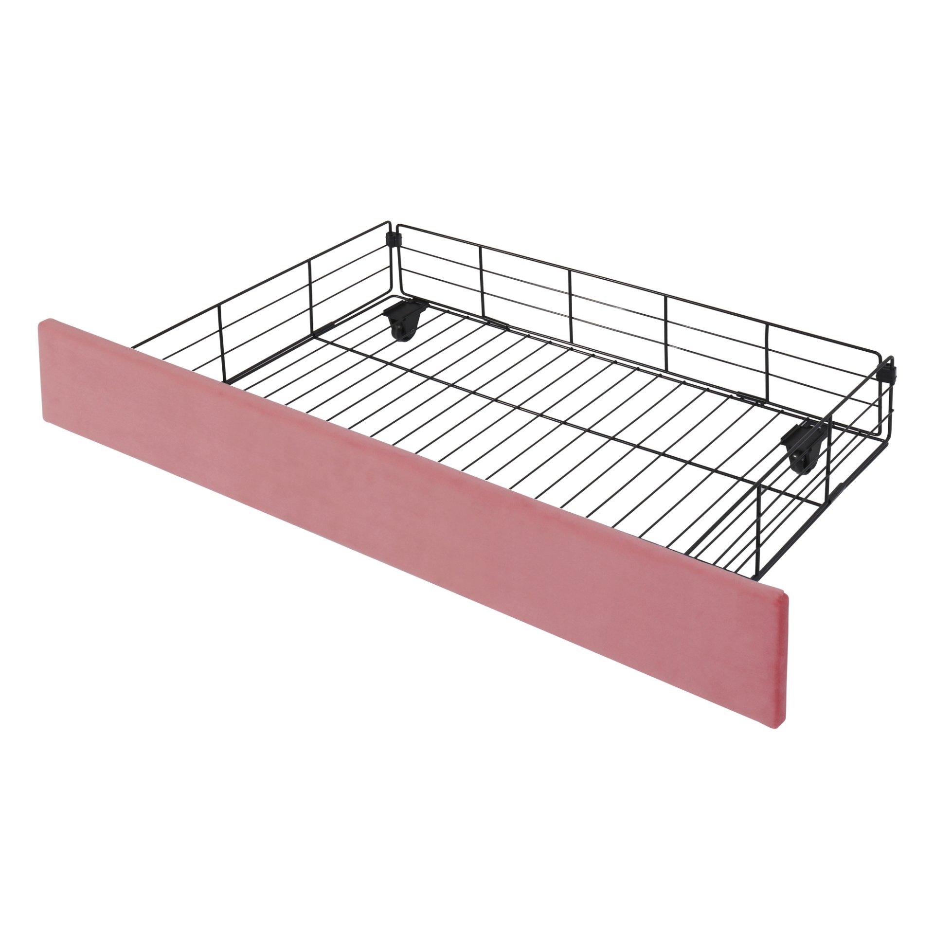 Queen Size Upholstered Platform Bed With LED Lights And 4 Drawers, Stylish Irregular Metal Bed Legs Design - Pink - Image 13