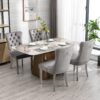 Nikki - Modern, High-End Tufted Solid Wood Contemporary Velvet Upholstered Dining Chair With Chrome Stainless Steel Plating Legs, Nailhead Trim (Set of 2) - Gray / Chrome - Image 14