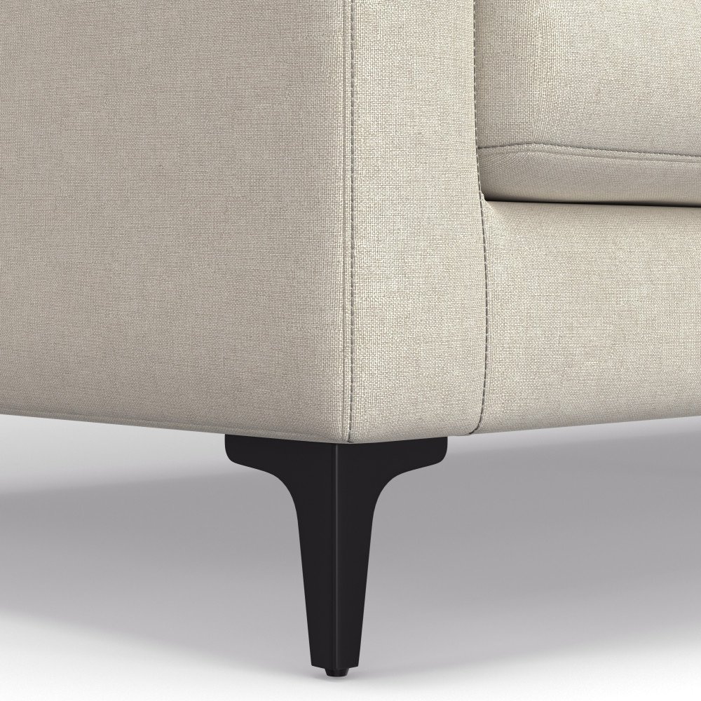 Ava - Mid Century Sofa With Ottoman Set - Cream - Image 7