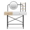Makeup Vanity Desk With 3-Mode Lighted Mirror & Wireless Charging Station, Vanity Table With Drawer & 3 Open Shelves For Ample Storage Space, Dressing Table For Bedroom - White - Image 6