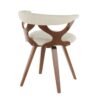 Gardenia - Mid-Century Modern Dining / Chair With Swivel - Walnut / Cream - Image 3