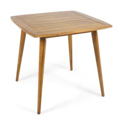 Modern Indoor Square Acacia Wood Dining Table With Toothpick Leg Design - Teak