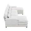 Modern U-Shaped Sectional Sofa With Waist Pillows, 6 Seat Upholstered Symmetrical Sofa Furniture, Sleeper Sofa Couch With Chaise Lounge - White - Image 4