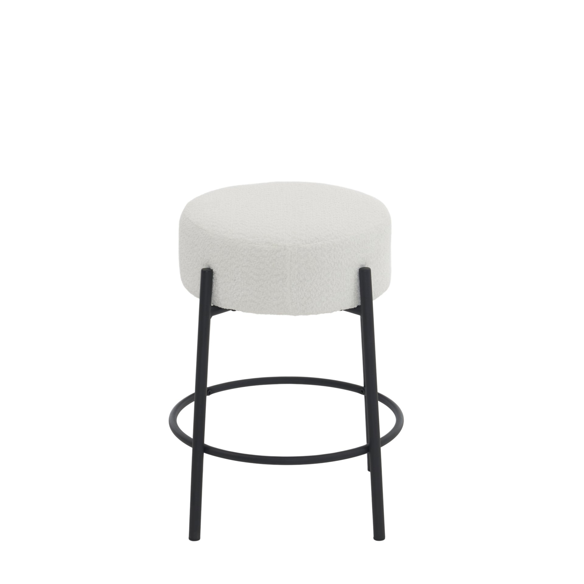 Round Bar Stools (Set of 2), Contemporary Upholstered Dining Stools For Kitchens, Coffee Shops And Bar Stores - White - Image 22