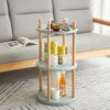 Storage Shelf, 360° Rotating Bookshelf, 3 Tier Bookcase With Large-Capacity Storage Space, Multifunctional Storage Rack, Compact Design For Living Room - Natural - Image 2