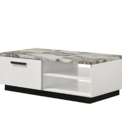 Matilda - Coffee Table With White Faux Marble Top - White