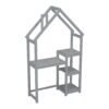 House-Shaped Wooden Writing Desk, Kids Study Table, Bookshelf & Toy Storage - Gray - Image 10