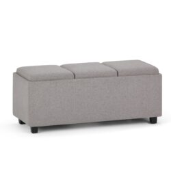 Avalon - Storage Ottoman - Cloud Gray