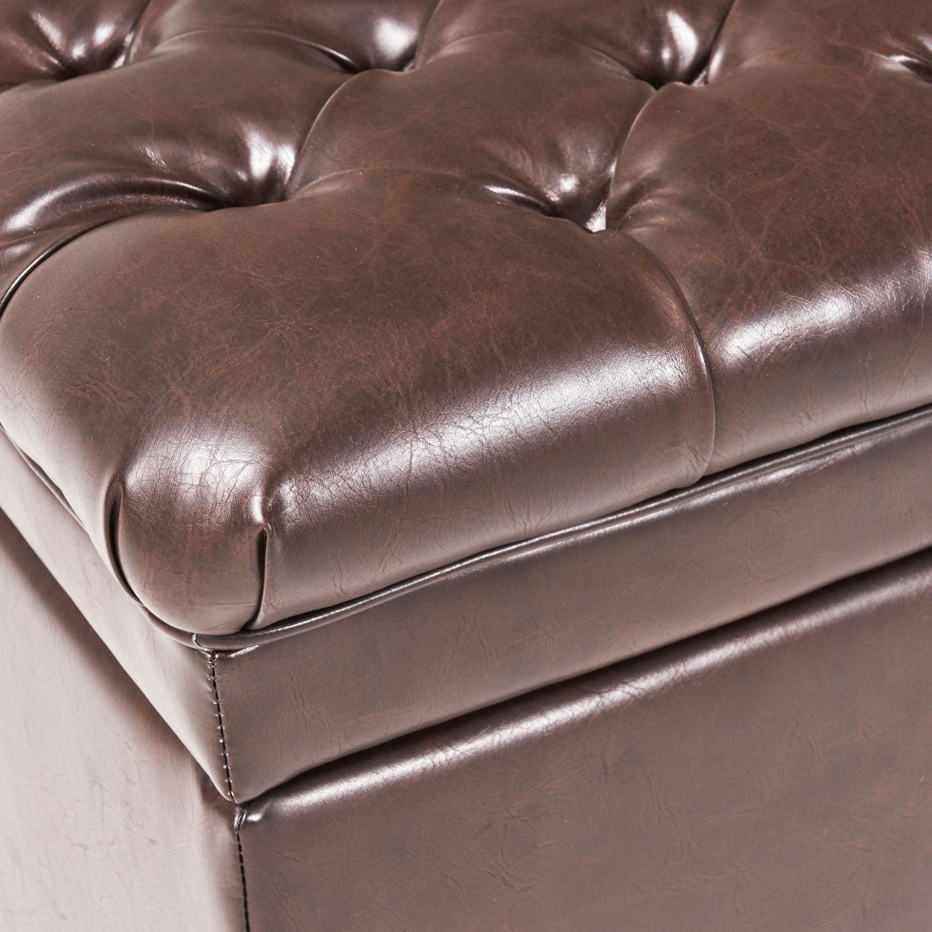 Cancia - Wide Tufted Rectangle Storage Ottoman - Brown - Image 18