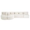 Upholstered Sofa Free Combined Sofa Couch With 2 Chaise Lounge And 5 Back Pillows For Living Room - Beige - Image 22