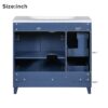 Bathroom Vanity, Transitional Style Bathroom Cabinet With Resin Sink, Single Bathroom Cabinet, With 2 Drawers And 1 Adjustable Storage Shelf, 2 Soft-Close Doors - Navy Blue - Image 9