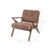 Lounge Chair With Tufted Upholstery Frame - Orange - Image 3
