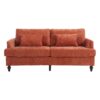 Mid Century Modern Chenille Fabric Loveseat Sofa With Wood Feet, 2 Seat Upholstered Couch - Orange - Image 10