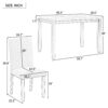 5 Piece Dining Set Table With 4 Thicken Cushion Dining Chairs - White / Beige / Black - Image 3