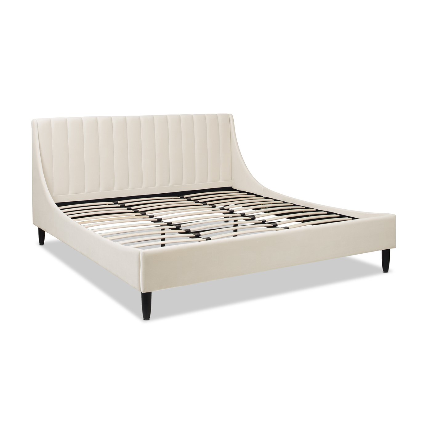 Aspen - King Vertical Tufted Headboard Platform Bed Set - French Beige - Image 2