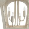 4 Light Wood Chandelier, Hanging Light Fixture With Adjustable Chain For Kitchen, Bulb Not Included - Cream White - Image 11