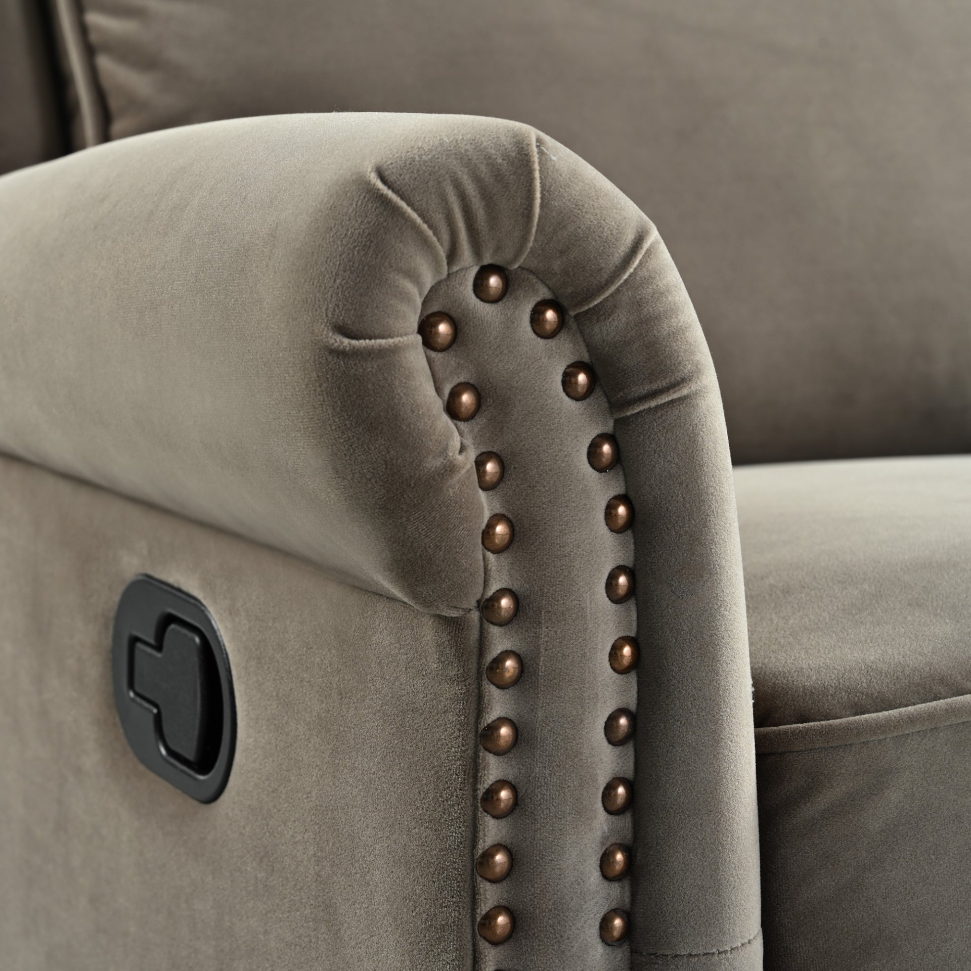 360 Degrees Swivel Recliner Manual Rocking With Adjustable Backrest For Living Room - Light Brown - Image 21