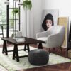 Renee - Round Pouf - Slate Gray - Image 4