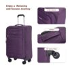3 Piece Set (18/Travelbag/Toiletry Bag), Softshell Suitcase Spinner Wheels Terylene Polyester Luggage Sets Carry On Suitcase Luggage Lightweight Durable Suitcase - Purple - Image 14