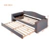 Twin Size Upholstered Daybed With Storage Armrests, Trundle And Latest Integrated Bluetooth Audio System - Gray - Image 19