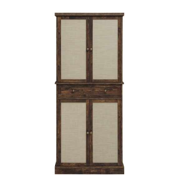 4 Door Cabinet With 1 Drawer, With 4 Adjustable Inner Shelves, Storage Cabinet - Natural