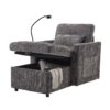 Multifunctional Recliner With Storage Backrest And Cell Phone Bracket Chenille For Living Room And Bedroom - Gray - Image 25