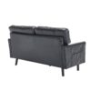 Mid Century Modern Loveseat Sofa, 2 Seater With USB & Removable Pillow Cover - Black - Image 20