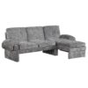 Convertible Futon Sofa Bed Futon Sofa Couch With An Adjustable Backrest, A Reversible Chaise Lounge And 2 Removable Armrest Pillows For Living Room - Gray - Image 15